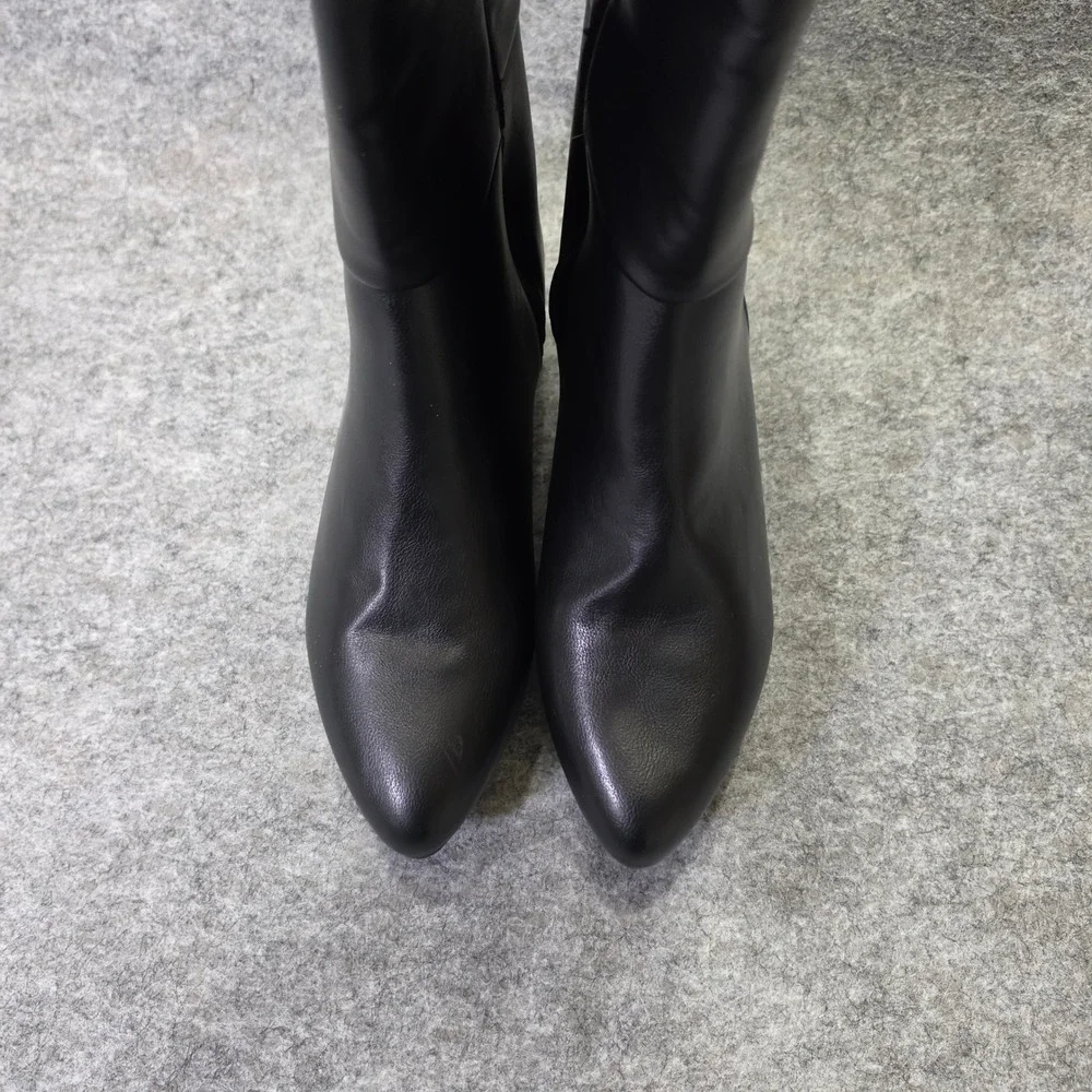 Sugar Women Immerse‎ Faux Leather Black Size 8.5M Tall Flat Dress Boots Side Zip